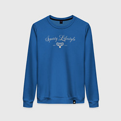 Свитшот хлопковый женский Sporty lifestyle бежевый для тенниса, цвет: синий