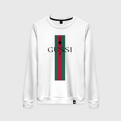 Женский свитшот Гусси - полосы, надпись