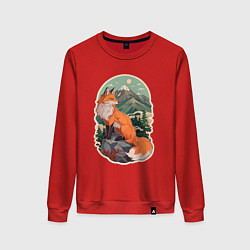 Женский свитшот Лиса и горы