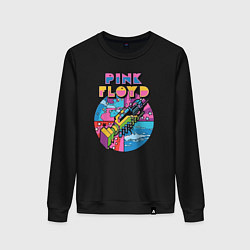 Свитшот хлопковый женский Pink Floyd band rock, цвет: черный