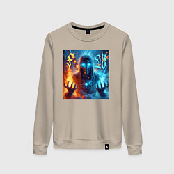 Женский свитшот Fire and water - neon glow