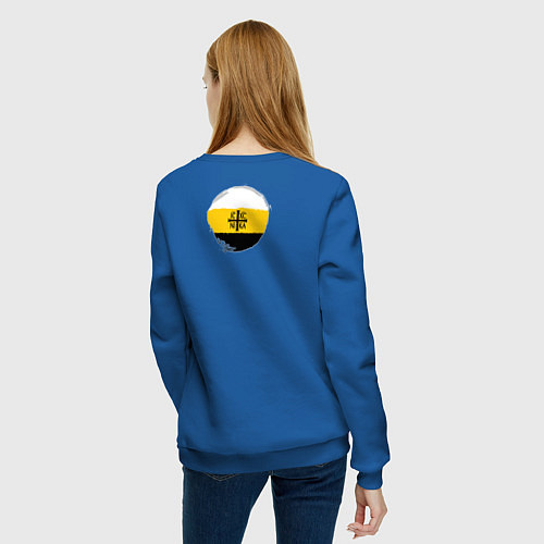 Женский свитшот Сокрушу пред ним врагов его Ника 2 белая на узорно / Синий – фото 4