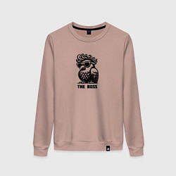 Женский свитшот Крутой голубь в очках и надпись - The Boss