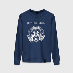 Свитшот хлопковый женский Joy Division rock dog, цвет: тёмно-синий