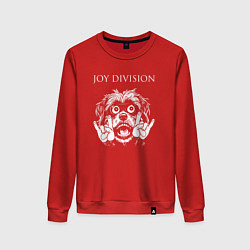 Свитшот хлопковый женский Joy Division rock dog, цвет: красный