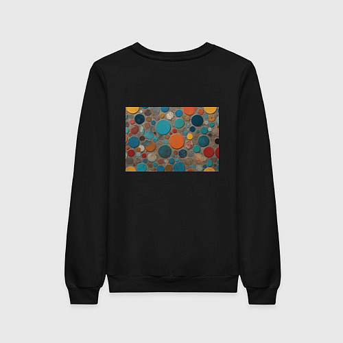 Женский свитшот Арт вариация терраццо / Черный – фото 2