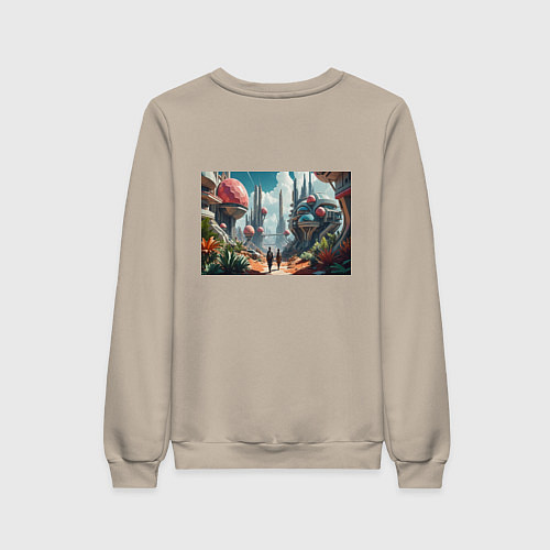 Женский свитшот Планета фантастика / Миндальный – фото 2
