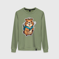 Женский свитшот Счастливая капибара