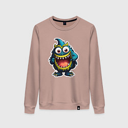 Женский свитшот Веселый зубастый монстрик