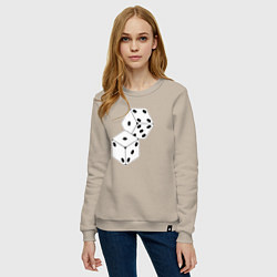 Свитшот хлопковый женский Азарт на грани, цвет: миндальный — фото 2