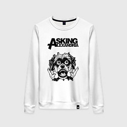 Свитшот хлопковый женский Asking Alexandria - rock dog, цвет: белый