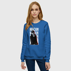 Свитшот хлопковый женский Макан, цвет: синий — фото 2