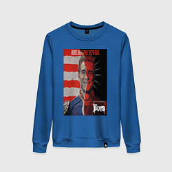 Свитшот хлопковый женский Американский символ, цвет: синий