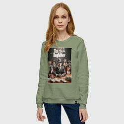 Свитшот хлопковый женский Dog Corleone and his mafia, цвет: авокадо — фото 2