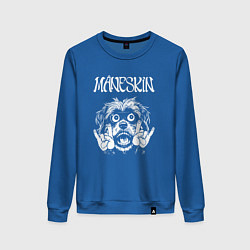 Свитшот хлопковый женский Maneskin rock dog, цвет: синий