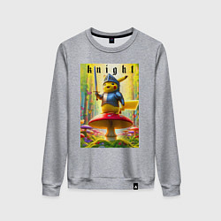 Женский свитшот Пикачу - рыцарь на мухоморе