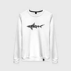 Свитшот хлопковый женский Тигровая акула графика, цвет: белый