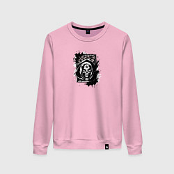Свитшот хлопковый женский Веселая смерть в капюшоне, цвет: светло-розовый