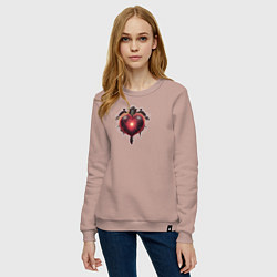 Свитшот хлопковый женский Атомное сердце, цвет: пыльно-розовый — фото 2