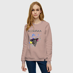 Свитшот хлопковый женский Kosыnka, цвет: пыльно-розовый — фото 2