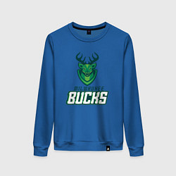 Свитшот хлопковый женский Milwaukee Bucks NBA, цвет: синий