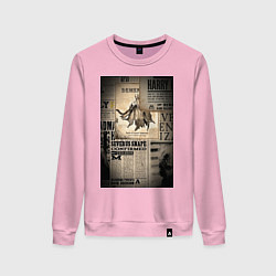 Свитшот хлопковый женский Важные новости, цвет: светло-розовый