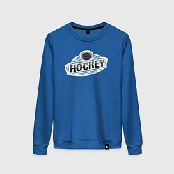 Свитшот хлопковый женский Play hockey, цвет: синий