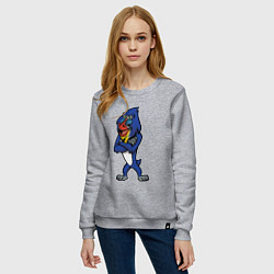 Свитшот хлопковый женский Мандрил, цвет: меланж — фото 2