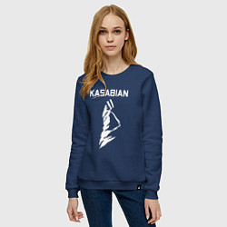 Свитшот хлопковый женский Kasabian - logo, цвет: тёмно-синий — фото 2
