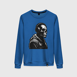 Свитшот хлопковый женский Skeletor music, цвет: синий