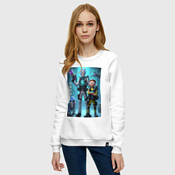 Свитшот хлопковый женский Rick and Morty - cyber special forces, цвет: белый — фото 2