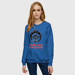 Свитшот хлопковый женский Безумный макс what a lovely day, цвет: синий — фото 2