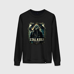 Свитшот хлопковый женский Stalker 2 heart of Chornobyl radiations, цвет: черный