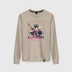 Свитшот хлопковый женский Юнь Цзинь, цвет: миндальный