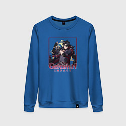 Свитшот хлопковый женский Ризли, цвет: синий