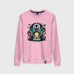 Свитшот хлопковый женский Rick and Morty - Venom slime, цвет: светло-розовый