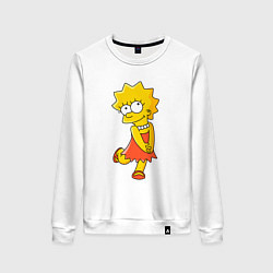 Свитшот хлопковый женский Lisa Simpson, цвет: белый