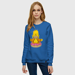 Свитшот хлопковый женский Homer yoga, цвет: синий — фото 2