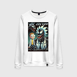 Свитшот хлопковый женский Morty and Rick - meme we are Venom, цвет: белый