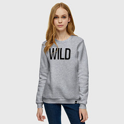 Свитшот хлопковый женский Wild, цвет: меланж — фото 2
