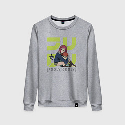 Свитшот хлопковый женский FLCL, цвет: меланж