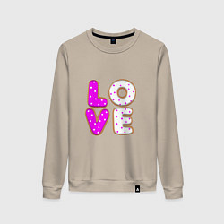 Женский свитшот Love - розовый пряник