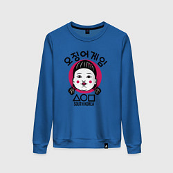 Свитшот хлопковый женский South Korea girl, цвет: синий