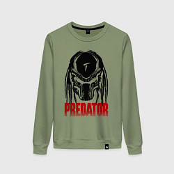 Свитшот хлопковый женский Хищник - шлем, цвет: авокадо