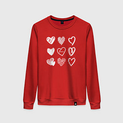 Женский свитшот Hearts love hand draw