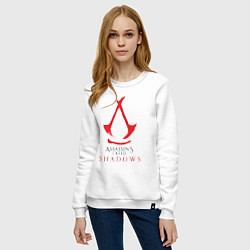 Свитшот хлопковый женский Assassins Creed Shadows - badge, цвет: белый — фото 2