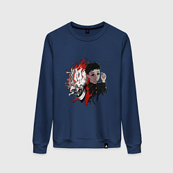 Свитшот хлопковый женский Дандадан: Окарун, цвет: тёмно-синий