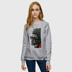 Свитшот хлопковый женский Blinding lights the weeknd, цвет: меланж — фото 2