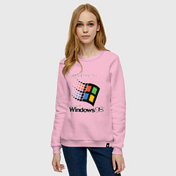 Свитшот хлопковый женский Предназначен для windows 98, цвет: светло-розовый — фото 2