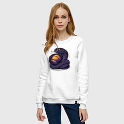 Свитшот хлопковый женский Black mamba basketball, цвет: белый — фото 2
